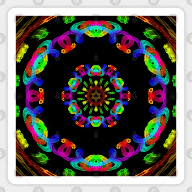 Neon Rainbow - Orbital Eyeball Sticker by Boogie 72